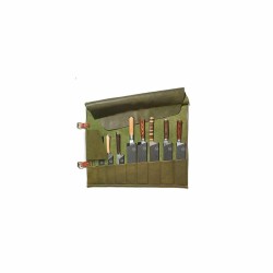 WITLOFT | Leren Messenrol / Messenfoudraal, 9-vaks - Forest Green