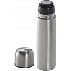 Luxe RVS Thermosfles Met Beker - Dubbelwandig Vacuum - Antilek - Reis Isolatiekan - Thermos Kan Fles Voor Warme Koffie Thee & Koude Dranken - Travel Mug Reisbeker Isoleerfles - Zilver - 500 ML