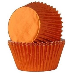Cupcake Cups Folie Oranje 51x28mm. 24st.
