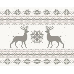 Kerst Placemat vinyl | Rendier roze / grijs