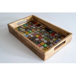 Mancave Store - Dienblad - Epoxy Gegoten Flessendoppen - 100% Uniek!