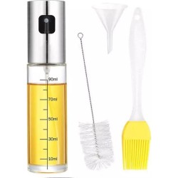 Olie sprayer- Oliefles- Olijfolie sprayer van glas- Oliespuit- Olijfoliepomp- Azijnspray- Oliefles met verstuiver- Bakspray- GRATIS trechter, schoonmaakborstel en bakkwast- Olie- & azijnstellen- DIY Kitchentools