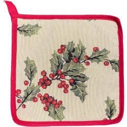 Pannenlap - Luxe gobelinstof - Mistletoe - Kerst - Hulst