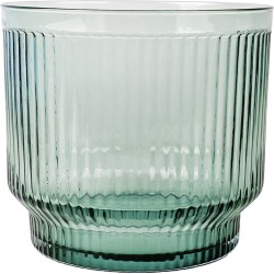 XLBoom - LIMA kom Large van geribbeld glas - Lichtgroen - Ø21 x h18,5cm