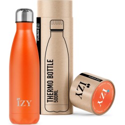 IZY Bottles x Poedercoat Oranje | 500 ML | Thermosfles | Drinkfles | Waterfles | Schoolfles | Isoleerfles | Beker | Drinkbeker | Koud | Warm | Fles | Back to School | 500ml