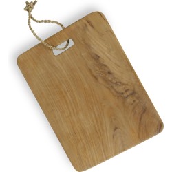 Tapas plank / brood plank / serveerplank - Teak hout - rechthoekig 39cm x 29cm x 1,8cm - Handmade