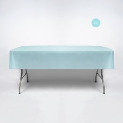 Festivz 2x Lichtblauw Wegwerp Tafelkleed Versiering Set - Verjaardag Bruiloft Sweet 16 Feest Decoratie - 274 x 137 cm
