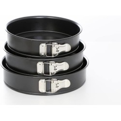 IGOODS - 3 springvormen met verwijderbare bodem -Ø 24 -26 en -28 cm antiaanbaklaag GRIJS