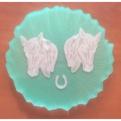 hars drink coaster- hangemaakte resin onderzetter- paard- geschenk