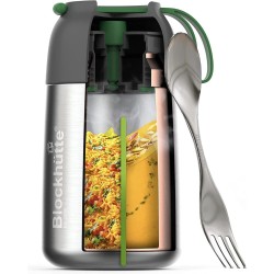 Blockhütte roestvrij isolatie thermisch lunchbox I 530ml - 730ml I Met borstel & spork I Thermische bento box voor volwassenen & kinderen I Thermos beker baby food & cereal.