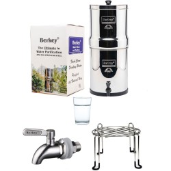 Big Berkey Set: Waterfilter 8,5L + RVS kraantje + Standaard