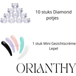 Lege potjes met deksel || including 1 set van 10 thank you stickers|| make up potjes|| organazir potjes|| organizations ||Diamond potjes || 10 stuks||cosmetica empty jar pot