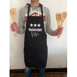 Giftset Keukenschort Masterchef met naam - Keukenschort - Set van 3 spatels