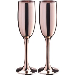 Vikko Décor - Champagne Glazen - Set van 2 Champagne Coupe - Flutes - Roze Goud