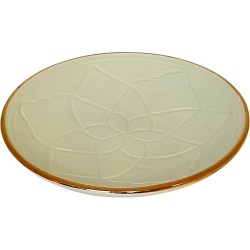 Schaal keramiek Pastelgroen verguld goud 26cm - 100% handmade - Desert Home