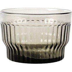XLBoom - LIMA kom Small van geribbeld glas - Grijs (Smoke Grey) - Ø12 x h8cm