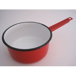 Emaille steelpan - Ø 20 cm - 3 liter - rood