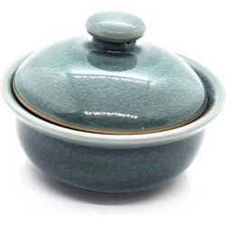 Dekschaal - Schaal met deksel - Kom met deksel - Celadon Blauw 19 cm