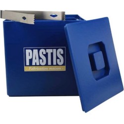 Ijsemmer dubbelwandig blauw "Pastis" 3L 17x17x17cm + Klem