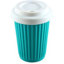 Onya koffie beker to go - 100% siliconen - 355 ml - turquoise