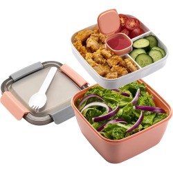 Consumerce® Luxe Meerlaagse Lunchbox met Vakjes Roze – Lunchbox Volwassenen – Japanse Bento Box – Lunchbox Kinderen – Salade To Go – Brooddoos Volwassenen – Broodtrommel – Lunchtrommel – Salade Lunchbox – Saladebox – Salade Box