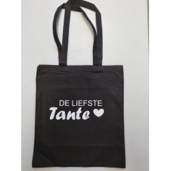 Katoenen tas - de liefste Tante - leuk voor Tante - vrouwen - shopper - lieve Tante - Moederdag - cadeautje