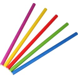 BIO Papieren milkshake rietjes 10mm x 240mm Bright Colours (per 80)