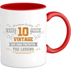 10 Jaar vintage legend - Verjaardag cadeau - Kado tip - Mok - Rood