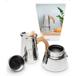 Leonomics Luxe Percolator voor 6 Koffiekopjes – RVS Espressomaker voor Inductie Kookplaat – Koffiezetapparaat 300 mL
