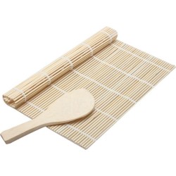 Easy Sushi Roller Bamboe Mat - Sushi Roll Maker Set - Rolmatje Rijstlepel Kit - 2-Delig