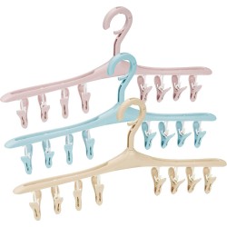 3 Pack Plastic Droogrek 8 Clips Winddicht Design Roterend Droogrek voor Sokken, Handdoeken, Ondergoed, Babykleertjes