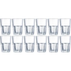 12x Drinkglazen/waterglazen transparant 400 ml - Limonade/sap glas 12 stuks