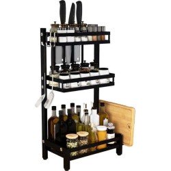 Koflergoods - Kruidenrek - Kruidenrek staal - 3 Laags - Opbergrek - Keuken organizer - Roestvrijstaal - Aanrecht organizer