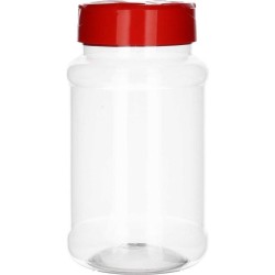 PET Kruiden Strooibussen - Transparant/Rood - 500 ml - BPA-vrij - Hervulbaar - 12 Bussen