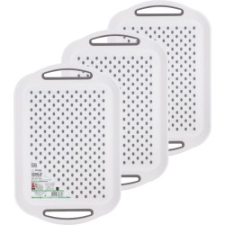 3x stuks benson dienbladen/serveerbladen antislip rechthoekig wit 40 x 28 cm