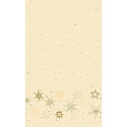 2x Kerst thema tafellakens/tafelkleden beige met sterren 138 x 220 cm - Kerstdiner tafeldecoratie versieringen - Tafelversiering