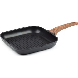 Rosmarino Black Line - grillpan - 28cm - 100% PFAS & PFOA vrij - gegoten aluminium - non-stick minerale coating - ergonomische handgreep - geschikt voor alle warmtebronnen & vaatwasser