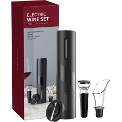 Vinotino® Elektrische kurkentrekker set - Elektrische kurkentrekker - Elektrische wijnopener - Wijnset - Wijn accessoires - Elektrische kurkentrekker set - Oplaadbare Elektrische Kurkentrekker- in kadoverpakking
