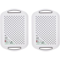 2x stuks benson dienbladen/serveerbladen antislip rechthoekig wit 40 x 28 cm