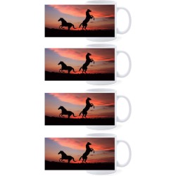 Beker - Horses Sunset - set van 4