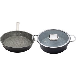 Serenk Excellence pannenset, granieten pan, serveerpan, stoofpan, 3-delig
