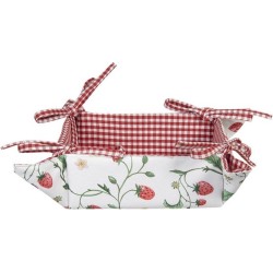 Broodmand 35*35*8 cm Wit, Roze, Groen Katoen Vierkant Aardbeien Broodmandje Bread Basket