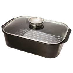 Baumalu gietaluminium non-stick braadpan met glazen deksel 33 x 21 cm