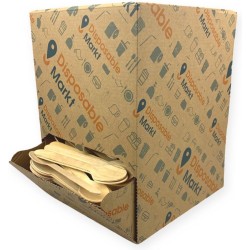 500 stuks houten lepel in Dispenser Box - Houten bestek - lepel - bio lepel - hout in dispenserdoos - dispenser doos bestek - karton dispenser - papier dispenser box met bestek - cutlery - biologisch afbreekbaar - Milieuvriendelijk - FSC -