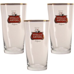 Stella Artois Boerke Bierglas - 25cl (Set van 3) - Origineel glas van de brouwerij - Nieuw