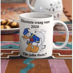 Cadeau mok - Stomste vraag van het jaar - grappige teksten