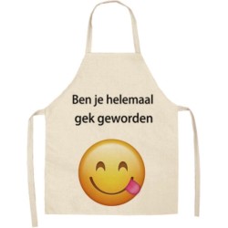 Schort - ben je helemaal gek geworden - Keukenschort - Voor een leuk moment in de keuken - Ook leuk als cadeau - Kookschort