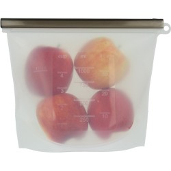 Siliconen bewaarzakjes - Herbruikbare boterhamzakjes - Set van 2 - Doorzichtig - 1000ml - Vaatwasbestendig, Magnetronbestendig, Vriezerbestendig