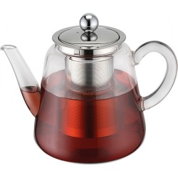 Theepot Karl Weis van borosilicaatglas met theefilter van 1,1 liter