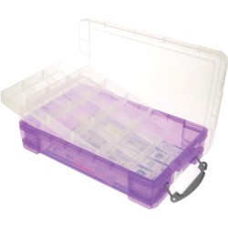 Really Useful Box 4 liter met 2 dividers transparant paars